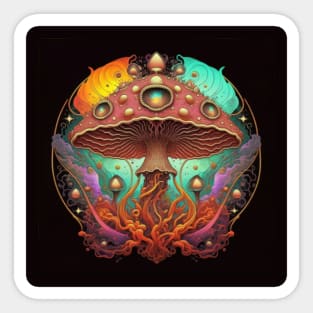 Mushroom Fantasy Design Psychedelic Sticker